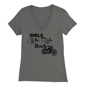 Girls Who Ride Rock V-Neck T-Shirt
