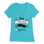 Eat Sleep Ride Repeat Ladies' V-Neck T-Shirt