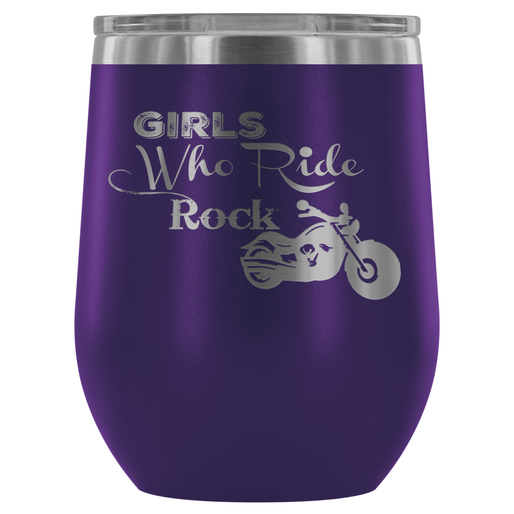 Girls Who Ride Rock Wine Tumbler