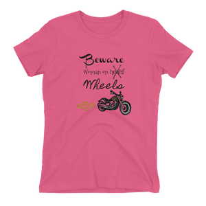 Beware of Woman on Wheels Women's t-shirt