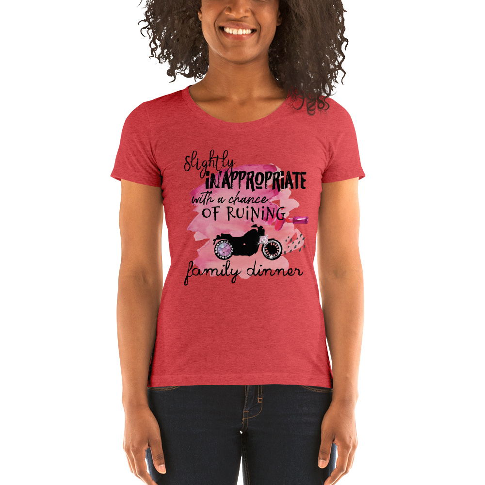 Slightly Inappropriate Ladies' Short Sleeve Motorcycle T-shirt